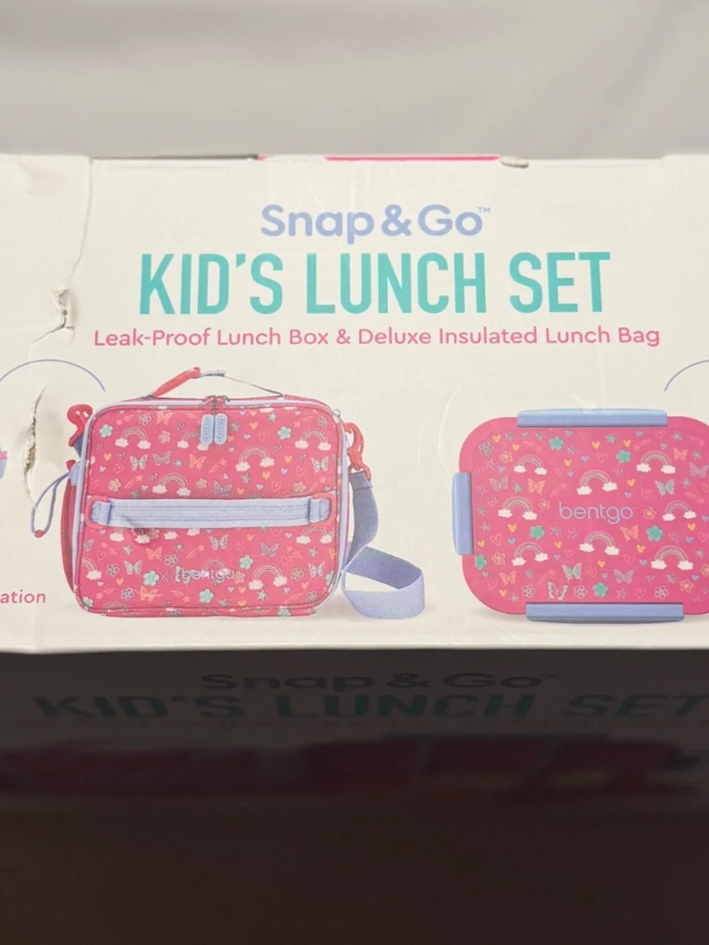 🦋Bentgo Kids Snap & Go 2-Piece Lunch Set - Butterflies & Rainbows🦋 - Picture 6 of 7